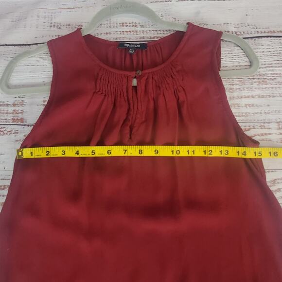 Madewell Wine Lagenlook Sleeveless Tunic Top Boho Oversized XXS Flowy Minimalist - Picture 9 of 10